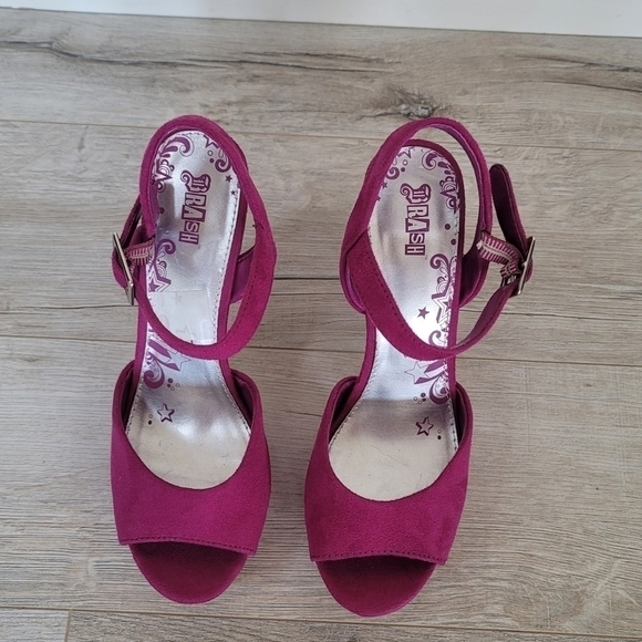 BRASH Suade Magenta Fusia Purple PinkPlatform Heels US8.5 - Picture 13 of 13